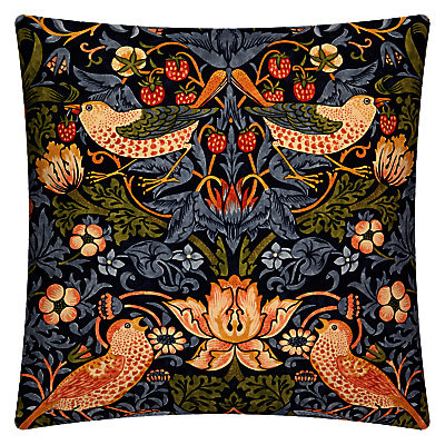 Morris & Co Strawberry Thief Cushion Indigo